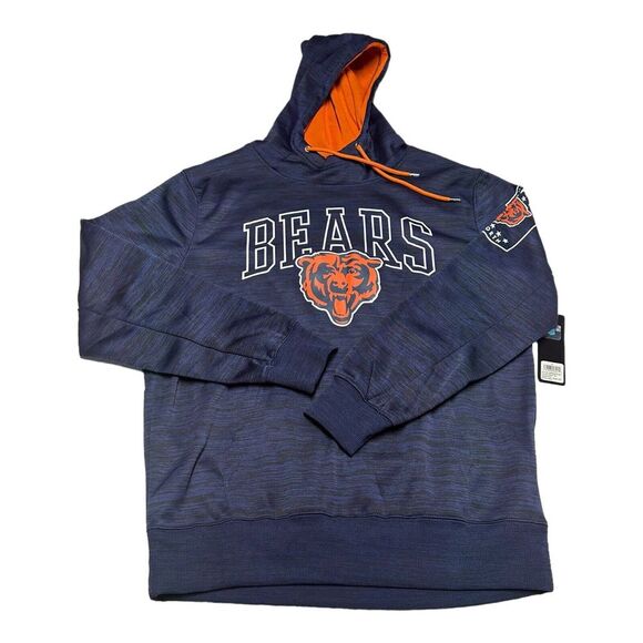 NWT Men's NFL Team Apparel Chicago Bears Blue‎ Hoodie Sweatshirt Football Size M - Picture 1 of 7